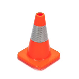 Cône de signalisation routière Acer 45 cm en PVC, orange-rouge, réfléchissant, haute résistance, durable, protection UV - Product Image 2