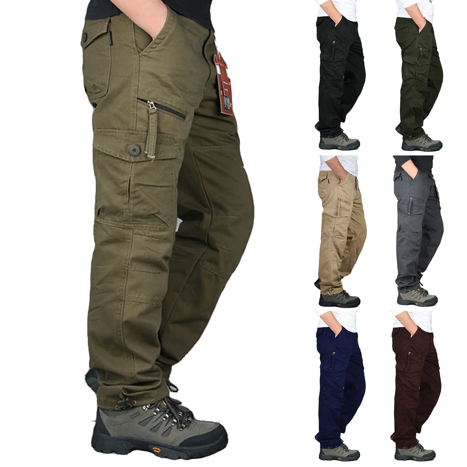 Multi Pocket Casual Waterdichte Jacht Wandelen Tactische Joggingbroek Streetwear Cargo Broek Broek Voor Heren