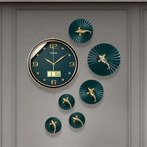 Accesorios de arte para decoración del hogar, piezas de lujo de estilo nórdico moderno, reloj de pared decorativo de concha de Metal - Product Image 5