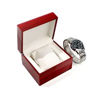 Boîte à montres en bois haute brillance avec logo personnalisé, boîte de rangement pour une seule montre, emballage de luxe en bois pour montre-bracelet, boîte cadeau