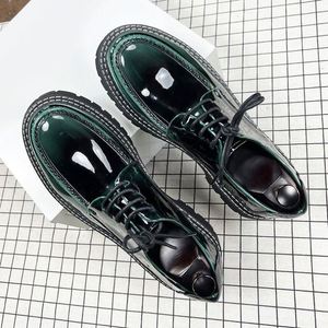 Chaussures habillées pour hommes à lacets, à semelle épaisse, élégantes, à bout rond, idéales pour les mariages et les occasions professionnelles - Product Image 5