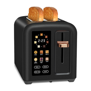 Smart Touchscreen 2-Slice <strong>Toaster</strong> - Multi-Mode for Bread, Bagels &amp; Waffles, <strong>Black</strong> &amp; Rose <strong>Gold</strong>, Defrost &amp; Reheat Functions - Product Image 1