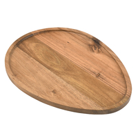 Hotselling natuurlijke acaciahouten dienblad, ecologisch, ovaal, voor desserts, fruit, snacks, serveerschaal, eettafel