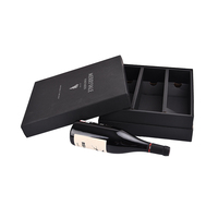 Caja de Regalo de Alta Gama para 3 Botellas de Tequila, Caja Rígida Negra con Compartimentos, Personalizable con Marca, Laminación Mate