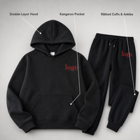 Ensemble de survêtement unisexe d'hiver personnalisé avec logo imprimé, 2 pièces, polyester/coton lourd, écologique, respirant, coupe-vent, décontracté