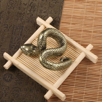 Statue de serpent en laiton antique, figurine de cobra vintage en cuivre massif, miniature animal du zodiaque, mascotte porte-bonheur, ornement de richesse, décoration intérieure