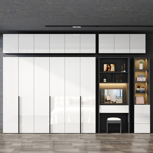 Độ bóng cao Shinny bề mặt đồ nội thất phòng ngủ tủ quần áo tủ quần áo với bàn trang điểm - Product Image 3