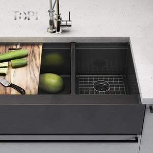 Venta al por mayor contemporáneo hecho a mano doble tazón <span class=keywords><strong>grande</strong></span> casa de campo delantal fregadero frontal duradero y multifuncional - Product Image 5