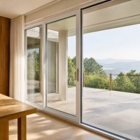 Sistema de Puerta Corredera de Vidrio con Marco de Aluminio Blanco, Multipanel, para Casa, Villa, Patio, Doble Acristalamiento, Tamaño Personalizado, Venta al Por Mayor