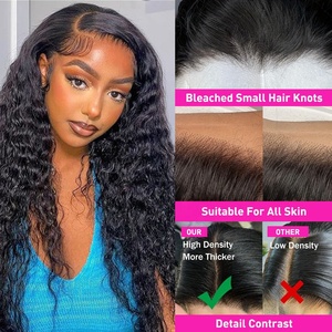 Perruque frontale HD en cheveux indiens bruts, 100 % naturelle, sans colle, avec cuticules alignées, pour femmes noires - Product Image 6