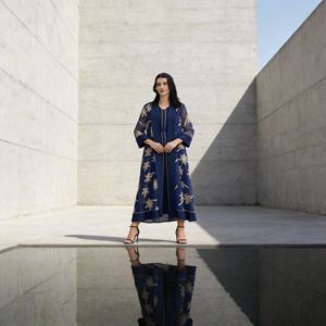 Abaya maxi en polyester brodée de luxe pour femmes musulmanes, robe de soirée élégante sur mesure, vente en gros - Product Image 2