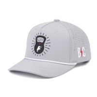 Casquettes de baseball perforées personnalisées imperméables avec logo, casquettes de baseball à 5 panneaux, casquettes de sport brodées pour hommes