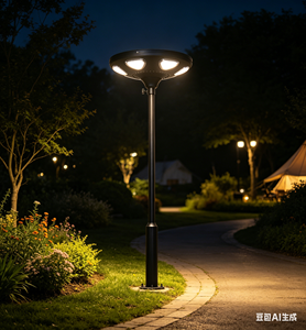 Lampes solaires de jardin en aluminium 200W, panneaux solaires extérieurs, IP65, étanches, éclairage de rue, haute luminosité, angle de faisceau de 360°, télécommande - Product Image 1
