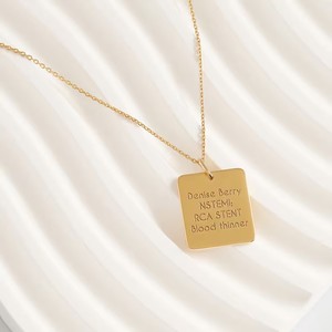 Yeni tıbbi takı paslanmaz çelik siyah tıbbi uyarı sistemi yılan koğuş tasarım kolye tıp etiketleri kolye - Product Image 5