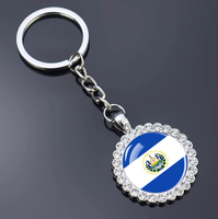 Llavero con la Bandera de Egipto con un Diseño de Flor Adornada con Pedrería, Adecuado como Colgante para Bolsos, Accesorio de Cristal