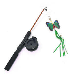 調節可能な環境にやさしいプラスチック釣り竿猫のティーザースティック遊ぶためのインタラクティブな格納式猫のおもちゃの棒 - Product Image 4