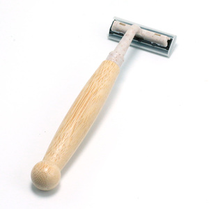 Hoge Kwaliteit Twin Blade Rvs Herbruikbaar Gezicht Scheermes Met Beukenhouten Handvat Voor Mannen - Product Image 3
