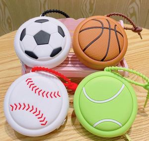 Creative <b>Cute</b> Sports Style Silicone Coin <b>Purse</b> Keychain Waterproof Lightweight Pendant Gift for Headphone Bag Storage Wholesale - Product Image 5
