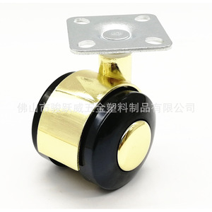 Furniture Casters 60mm Gold Black Swivel With Brake Durable <b>Wheel</b> - Product Image 5