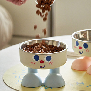Bol pour chat Harry YaYa Cat Bowl Dopamine Big Eye Stem Bowl rose antidérapant anti-renversement pour chats et chiens - Product Image 2