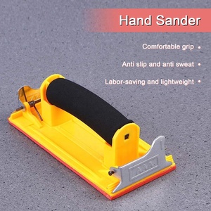 Bloc de ponçage manuel jaune avec poignée en éponge confortable, <span class=keywords><strong>ponceuse</strong></span> portative pour le ponçage des murs et du bois, disque <span class=keywords><strong>abrasif</strong></span> en oxyde d'aluminium de granulométrie moyenne - Product Image 4