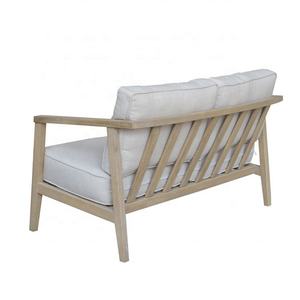 S1004 क्लासिक शैली ब्रसल मध्य-प्रवेश गृह उद्यान आउटडोर फर्नीचर लोवेसट ओक लकड़ी के फ्रेम सोफा आर्मरेस्ट के साथ - Product Image 2