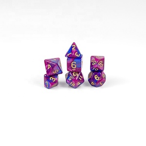 Jeu de dés multifaces Double couleur de haute qualité 1 jeu de sept pilules dés de jeu numériques dés acryliques pour l'usine de jeux de société - Product Image 3