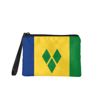Porte-monnaie avec drapeau de Saint-Vincent-et-les-Grenadines, pochette à fermeture éclair, organisateur compact, porte-billets, rangement pour cartes, accessoire cadeau