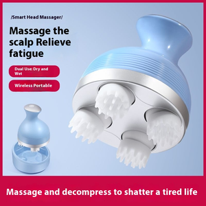 OEM ODM Blanco Azul Rojo Masajeador Automático Relajación del Cuero Cabelludo Crecimiento del Cabello Masajeador de Espalda con 4 Cabezales de Masaje - Product Image 3