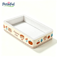 Petaful Griffoir carré moderne de luxe pour chat, thème chat, avec nid de repos, hauteur réglable, en carton ondulé écologique
