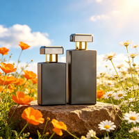 Botol Parfum Kaca Portable Grosir Bentuk Kubus Hitam 30ml-100ml Pompa Semprot Volume 50ml