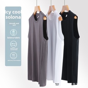 Camiseta Sem Mangas de Verão Sorona 220g, <span class=keywords><strong>Design</strong></span> Simples, Tecido que Absorve a Umidade, Unissex, Solta, Cor Sólida, Estilo Esportivo e Urbano - Product Image 4