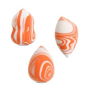 Éponge de maquillage en forme de goutte d'eau en marbre multicolore, réutilisable, pour fond de teint, outil de maquillage personnalisé - Product Image 1