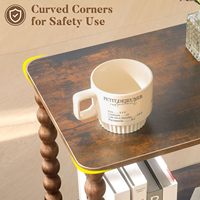 Kirkasa Table basse marron rustique moderne à 2 niveaux étagère de rangement étroite pour petit salon chambre meubles de maison pour espaces