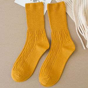 Fábrica de Calcetines Chayan, Venta al por Mayor de Nuevos Calcetines Japoneses Lisos, Calcetines Holgados de Algodón hasta la Pantorrilla, Estilo Harajuku para Mujer - Product Image 4