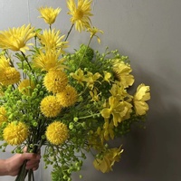 Jaune vert petites fleurs artificielles sauvages pour mariage en plein air frais fausses fleurs en soie Arrangement d'art floral accessoires de photographie