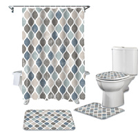 Einfache nordische Marokko Plaid Hotel Toiletten matte Gummi Backed Bade matten Teppiche Set Geometrische Super Absorbent Memory Foam Mat Set