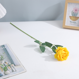 Fleur artificielle en velours, petite rose en soie avec épines, centre <span class=keywords><strong>de</strong></span> table pour décoration <span class=keywords><strong>de</strong></span> mariage, <span class=keywords><strong>bouquet</strong></span> <span class=keywords><strong>de</strong></span> roses en gros - Product Image 5