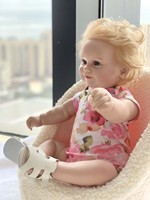Muñeca de reencarnación realista de 20 pulgadas, muñeca bebé de simulación de Trasplante de Cabello hecho a mano puro para niños, muñeca de compañía