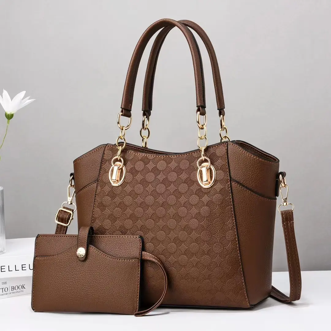 Hot Sale High Quality Pu Leather Handbags For Women Ladies Shoulder Bag Wholesale Luxury Large Trendy Tote Bag