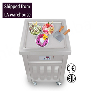 Machine à glace frite instantanée thaïlandaise Kolice 55x55cm, plaque carrée unique, ETL NSF - Product Image 1