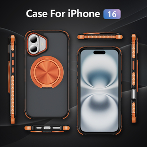 <span class=keywords><strong>360</strong></span> °   Ốp điện thoại iPhone 16 15 14 Plus 11 12 13 Pro Max 16 SE có giá đỡ xoay, nam châm, mặt lưng cứng mờ - Product Image 2