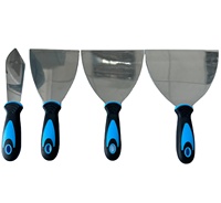 Lot de 4 Spatules à Enduit Multiples, Lames en Acier Carbone Premium, Poignée Ergonomique en Caoutchouc, Idéal pour le Bricolage