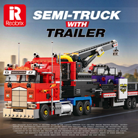 Seri Truk Semi Plastik ABS DIY Truk Pesawat Terbang Off-Road Mainan Blok Bangunan Partikel Kecil Hadiah 1387pcs