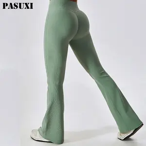 مصنع PASUXI بيع بالجملة سريع الجفاف عالي الخصر طماق الساق واسعة السراويل اليوغا صالة الألعاب الرياضية رفع المؤخرة سلس اللياقة البدنية تشغيل طماق