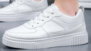 Zapatos Deportivos Casuales para Hombre, Diseño 2 en 1, con Suela Gruesa, Transpirables, Blancos, con Logotipo, Otoño - Product Image 5