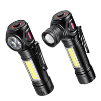 Lampe torche rechargeable à clip magnétique avec lumière latérale COB, lampe torche d'extérieur pour le camping, la randonnée et les situations d'urgence