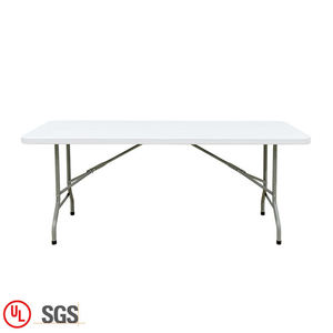 Table pliante en plastique blanche de 6 pieds à prix bon marché Table pliante d'hôtel extérieur portable pour fête de mariage - Product Image 4