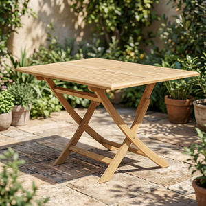 Teak Solid Wood Durable Modern Outdoor <b>Folding</b> <b>Table</b> Minimalist Design Wood Frame Garden Patio Furniture - Product Image 4