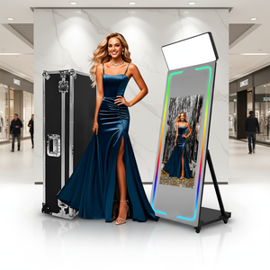 Nouvelle technologie : miroir <span class=keywords><strong>photo</strong></span> avec écran tactile de 43 pouces, caméra et imprimante, machine photobooth miroir magique pour événements - Product Image 1